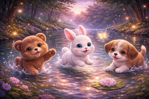 Luna, Milo en Binky bij het bosmeer
